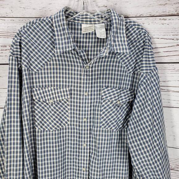 Express Riders Western Pearl Snap Button Up Long Sleeve Shirt Size 2XL - Picture 2 of 16
